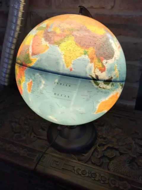 12 Inch Diameter ~ Illuminated ~ Rotating ~Educational Globe ~ World Map ~ Large