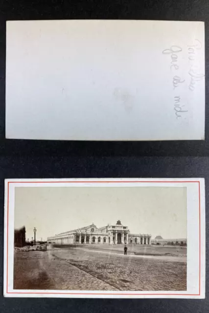 Belgique, Bruxelles, Gare du Midi Vintage cdv albumen print, Tirage albuminé