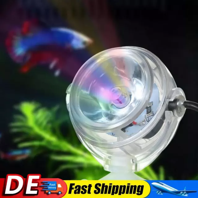 Mini wasserdichter Aquarium-LED-Strahler, Aquarium-Unterwasserlampe (bunt). DE