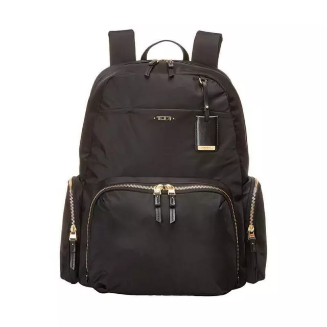 Tumi Women's Calais Black Nylon Voyageur Tech Laptop Travel Backpack Fastship