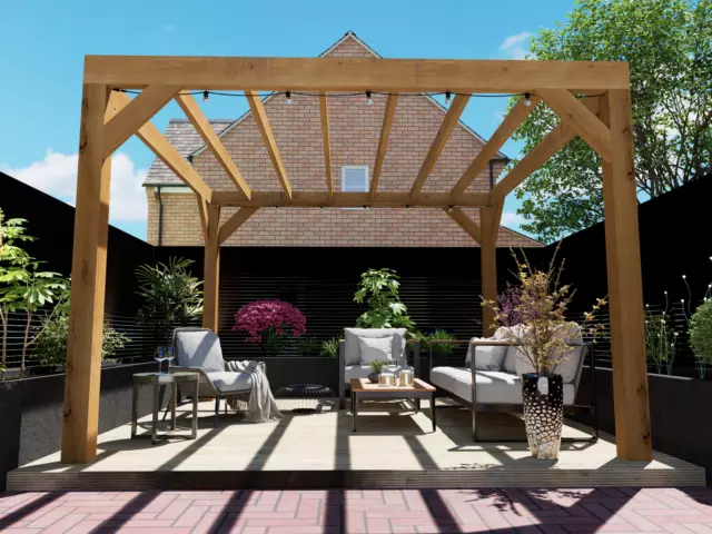 Chunky Box Pergola Kit - Heavy Duty Wooden Garden Pergola Pressure Treated