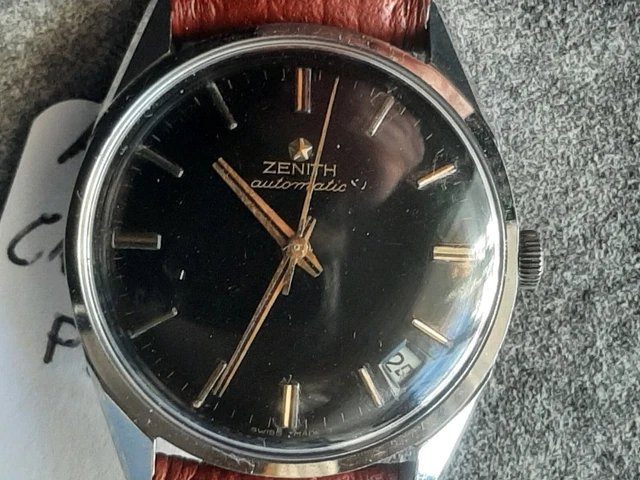 ZENITH AUTOMATICO ANNI 70,Cassa inox,Quadrante nero Calibro 2542PC,Datario ore4