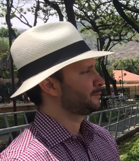 Sombrero Panamá, genuino, hecho a mano en Ecuador, 100% paja ""toquilla 3