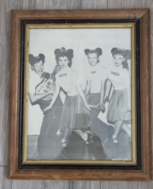 Vintage Framed Photo The Mickey Mouse Club Mousketeers Annette Jimmie Doreen