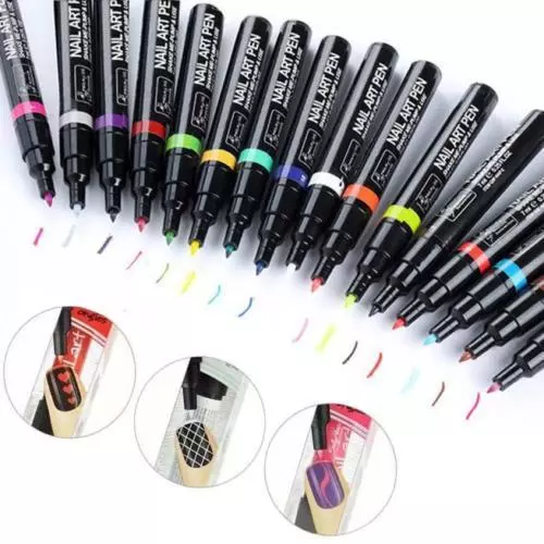 16 Colors Set Nail Art Pen for 3D Nail Art DIY Decoration Nail Polish Pen Set 3