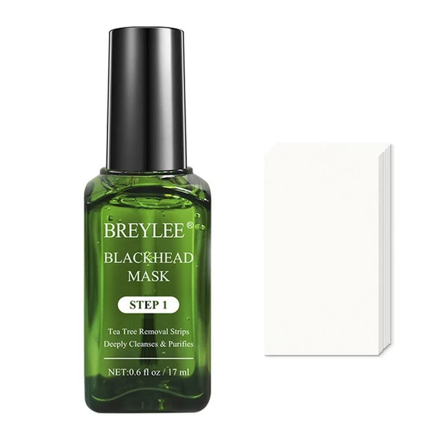 BREYLEE Blackhead Mask Shrink Pores Essence Acne Treatment Serum+100pcs Papers F