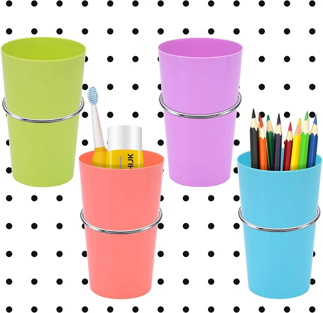 4 Set Pegboard Bins With Rings Metal Hooks Pegboard Cups Holder Pegboard Organiz