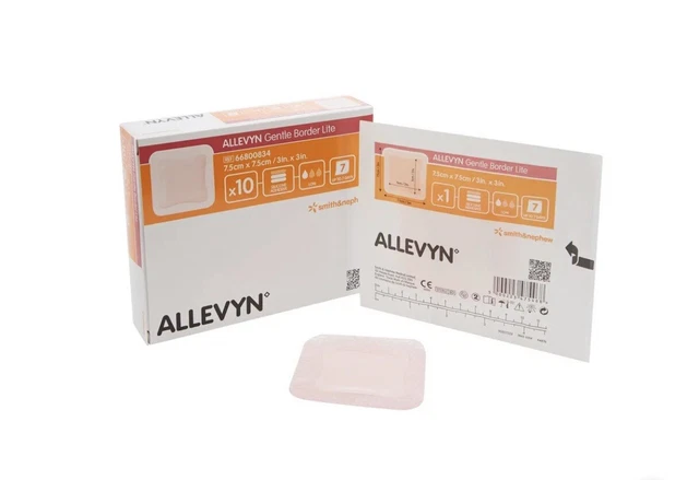 Smith & Nephew Allevyn Gentle Border Lite Silicone Foam Dressing 3 x 3" 10 per