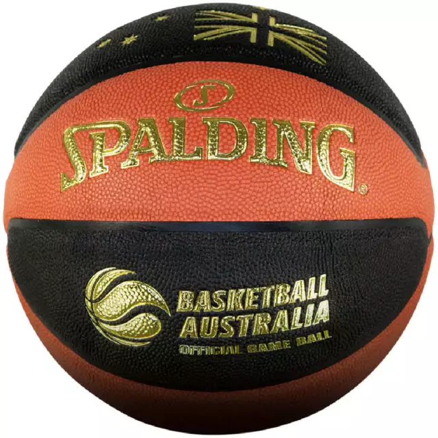 Spalding | TF 1000 AUS Size 7 Leather Indoor Basketball (Black/Orange)