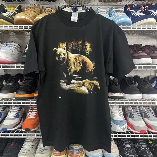 Vintage 80s Bear T-Shirt Wild Side LA 100% Cotton Size Large