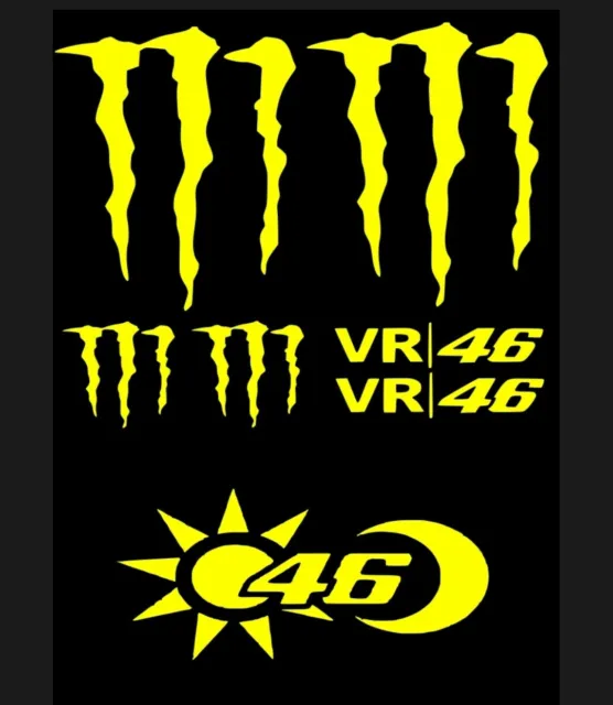 VR46 Valentino Rossi MotoGP Aufkleber 46 Monster Motorrad Vinyl Aufkleber Set