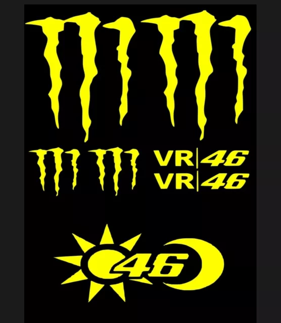 VR46 Valentino Rossi MotoGP Sticker 46  Monster Motorcycle vinyl decal set