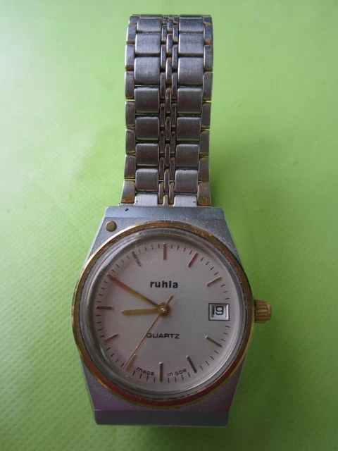 DDR Ruhla Quartz Armbanduhr SED