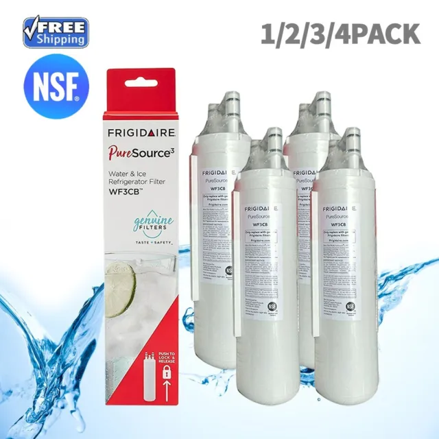 1/2/3/4 PACK Frigdaire WF3CB Pure Source 3 Refrigerator Ice & Water Filter New