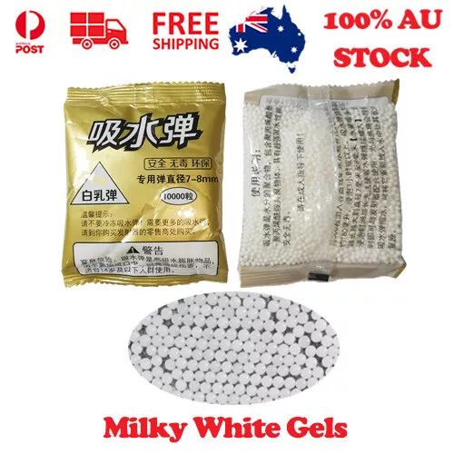 7-8 mm Hardened Milky White Gel Balls 10,000 Gold Pack AU Stock Free Shipping