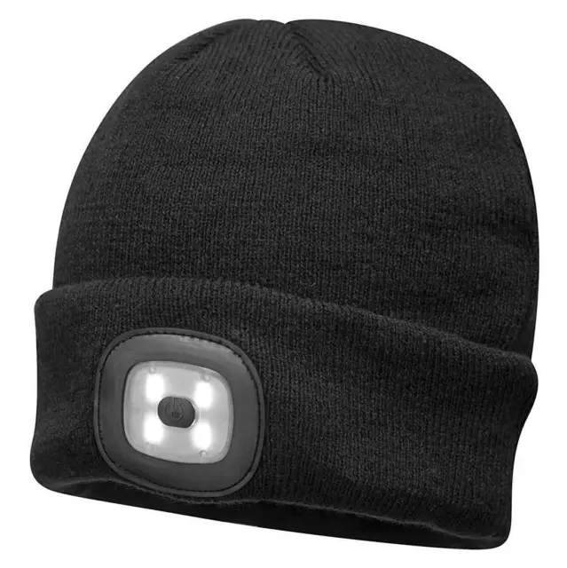 Unisex LED Beanie Hat With USB Rechargeable Battery High Powered 3 Brightness