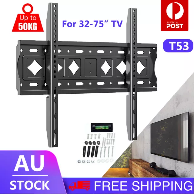 TV Wall Mount Bracket Fixed Slim LCD LED 32 40 42 47 50 55 60 62 65 70 75 inch