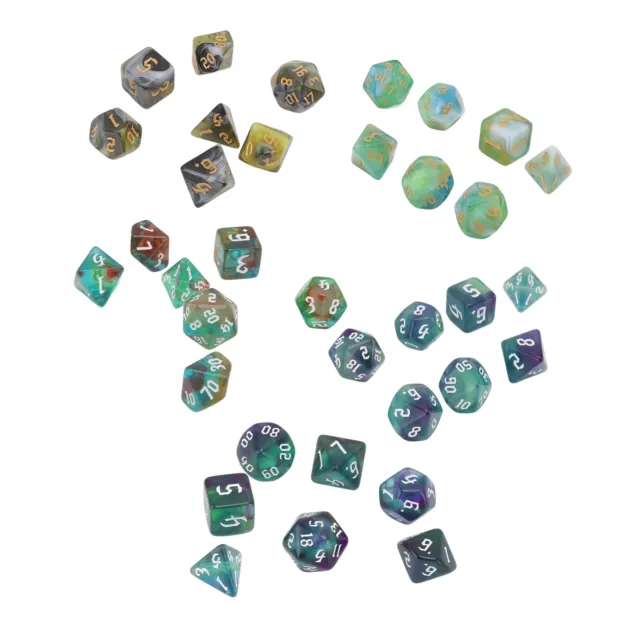New 7PC Polyhedral Number Dice Set Acrylic Table Board Game Dice Toys Waterproof