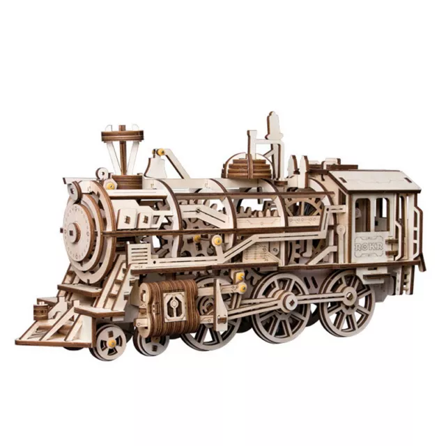 ROKR Lokomotive Eisenbahn - 3D Holz Puzzle mechanisch Modell Bausatz - LK701