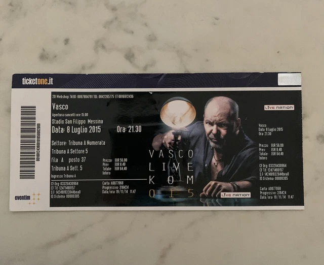 Biglietto Vasco Rossi Vasco Live Kom 2015