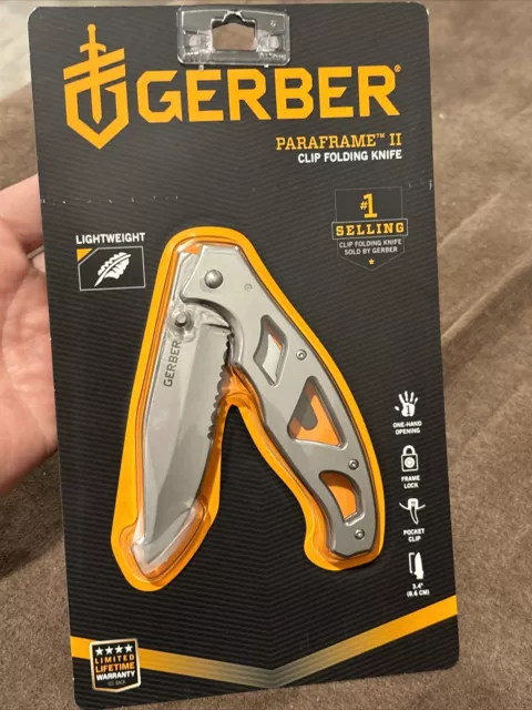 Gerber Gear 22-48447 Paraframe II Clip Folding Pocket Knife Fine Edge SS New