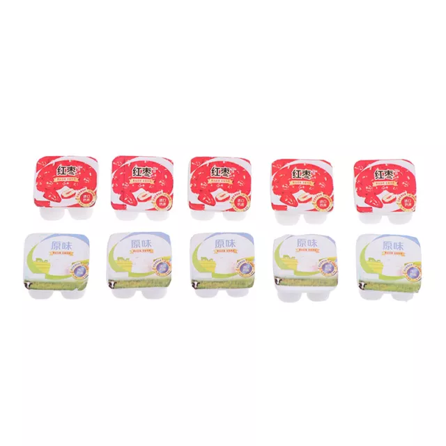 10pc/set 1:12 Dollhouse Miniature Simulation Mini Resin Yogurt Accessories To WF