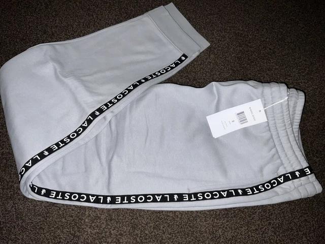 Jogger Da Uomo Grigi Lacoste Taglia 8 Uk Xxl/Us Xxxl Nuovi Con Etichette Affusolati Originali