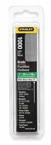 Stanley SWKW-BN100 1'' Inch White Brad Nails (1000 Nails)