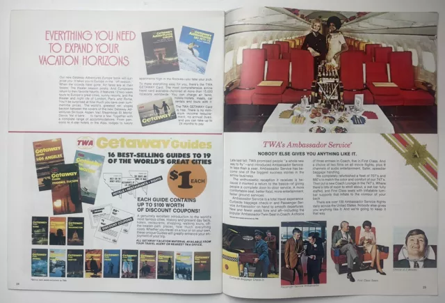 TWA Trans World Airlines Ambassador AVIATION 1971 Vintage Men Women Magazine 6