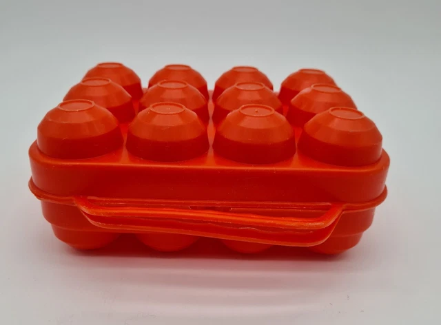 Boîte à œufs Ovale En Plastique Vintage Des Années 60-70 - Couleur Orange - Occasion En Bon état