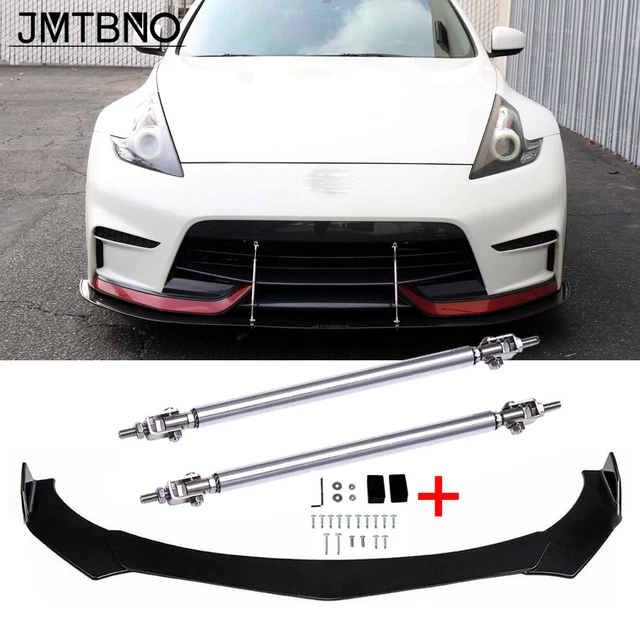 For 2009-2020 Nissan 370Z  Front Bumper Lip Splitter Chin Spoiler + Strut Rods