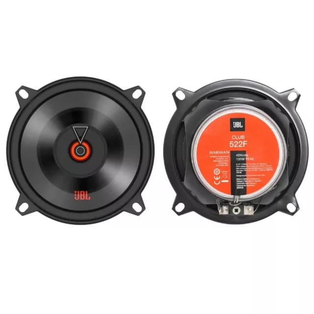 2 JBL CLUB 522F Haut-Parleurs Coaxiales A 2 Voies De 5,25 " 3 Ohm 91 DB Spl Car