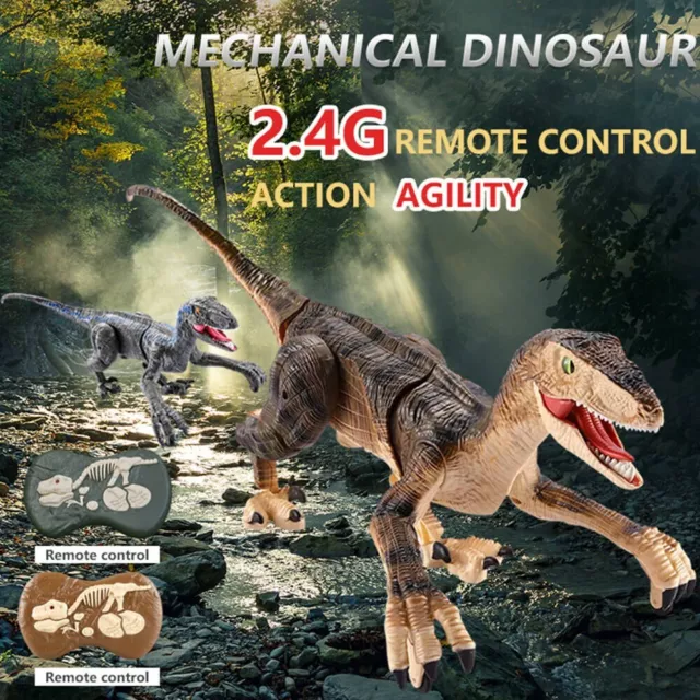 Jouets électroniques dinosaures robot de marche 2.4g rc cadeau d' anniversaire haute qualité réaliste rechargeable