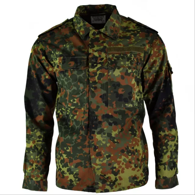 Original GERMAN ARMY SHIRT ZIPPED flecktarn camo tactical combat BW Army issue