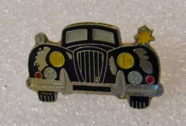 VINTAGE BLACK ROLLS ROYCE - Enamel Lapel Pin Badge - Automobilia, Classic Car