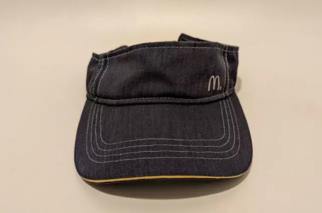 McDonalds Gray Employee Crew Work Uniform Fast Food Adult Adjustable Visor