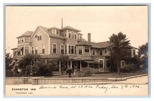 RPPC Hotel Evanston Pasadena California CA 1906 UNP B D Jackson Postcard Q20