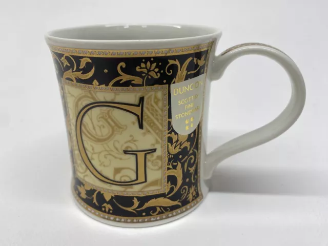 Dunoon Fine Stonware Mug 'G' Caroline Dadd Design Scotland Alphabet Letter