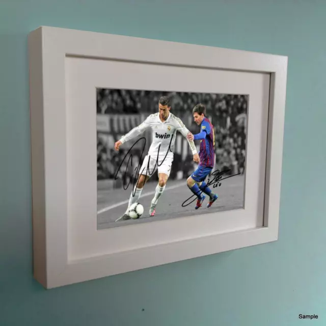 Signed Lionel Messi Ronaldo Real Madrid Photo Photograph Picture Autograph WT