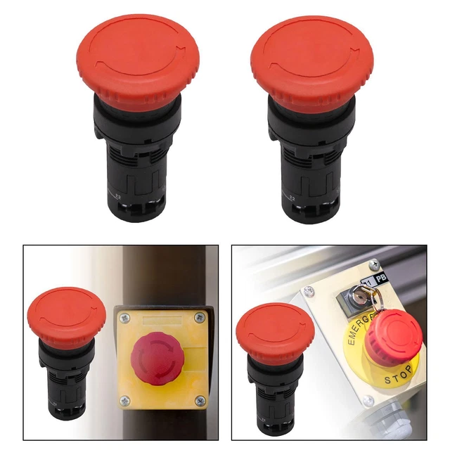Olivine Bouton D'Arrêt D'Urgence Rouge - Commutateur Électromagnétique 16A - 220-240V - IP55