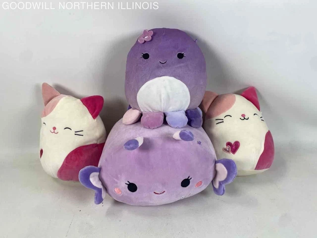 Squishmallows Plush Stuffed Animals Toy Lot Butterfly, Pink Calico Cats, Octopus
