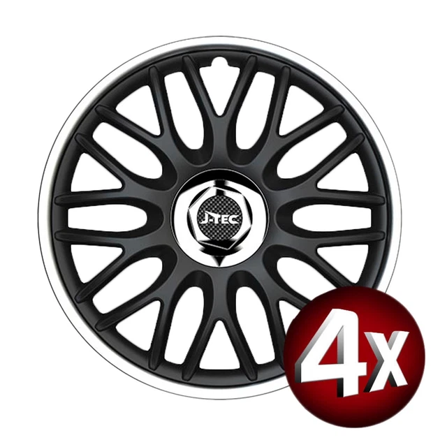 4x COPRIRUOTA ORDINE SILVER R ARGENTO NERO 16 POLLICI COPRICERCHI