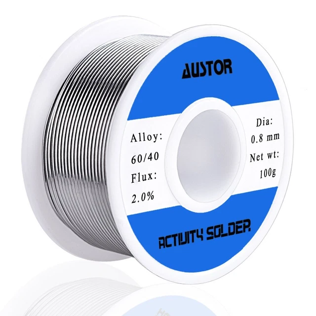 60-40 Tin Lead Rosin Core Solder Wire for Electrical Soldering (100g, ...