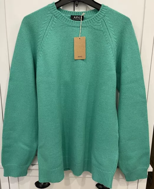 NWT APC A.P.C. PABLO Crewneck Sweater WVAXY-H23964 Vert Mint - Size XL