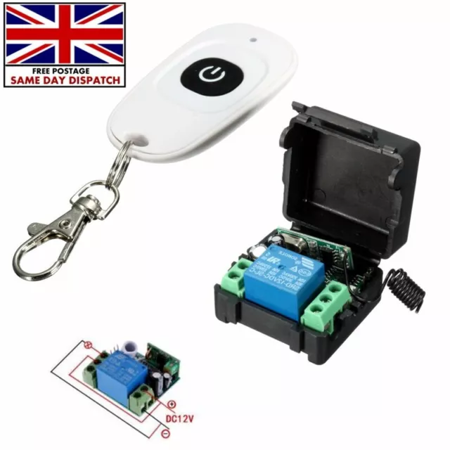 DC 12v 10A relay 1CH wireless RF Remote Control Switch Transmitter+ Receiver