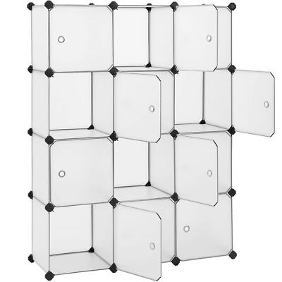 Fai-da-Te Armadio Guardaroba Armadietto Organizzatore per Libri Dcorazioni Trasparente Opere dArte Giocattoli Scaffale Portaoggetti Cubi in Pastica HOMIDEC Armadietto Modulare a 6 Cubi Vestiti 