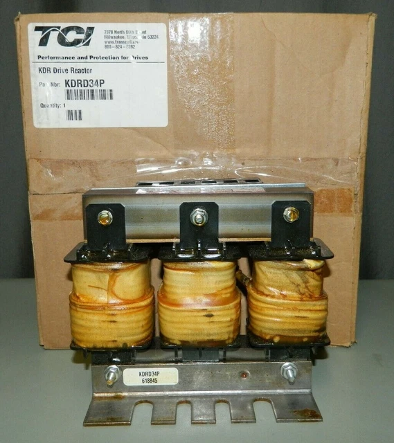 NEW TCI KDRD34P, 575V 45A 40HP 3 Phase Output Line Inductor, Drive Reactor NEW TCI KDRD34P, 575V 45A 40HP 3 Phase Output Line Inductor, Drive Reactor