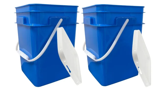6 Gallon Food Grade BPA Free Buckets Pails with Screw on gasket lids (Pack  of 2)