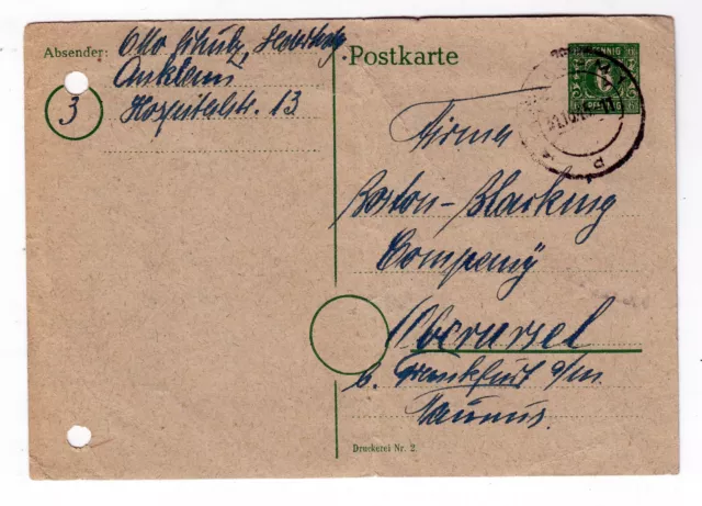 Sbz 1945  Mecklenburg  Ganzsache P6 Aus Anklam