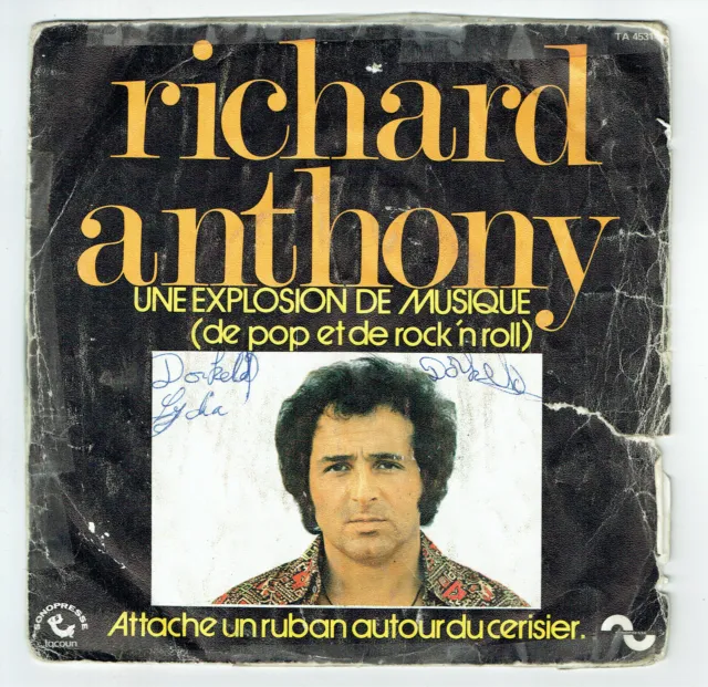 Richard Anthony Vinyl 45 Runden 7 " Une Explosion Musik- Pop Et Rock Tacoum